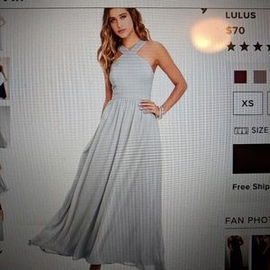 Lulus Grey Air of Romance Maxi Dress